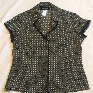 Jones New York short sleeve silk blouse size 8P